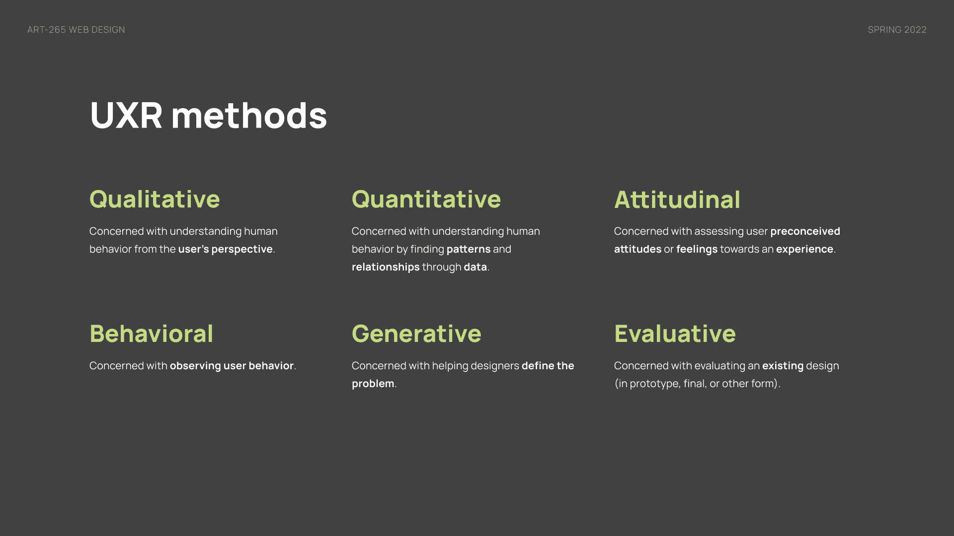 UX research methods slide
